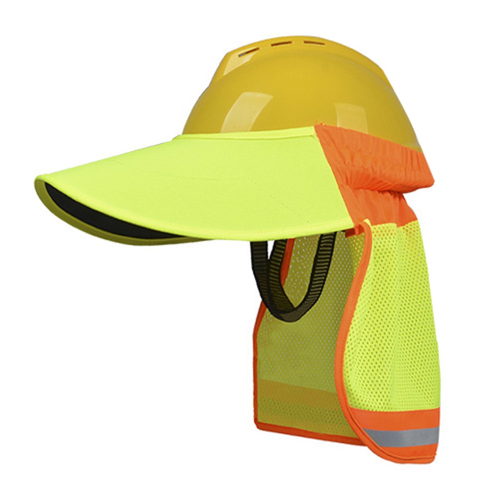 Hard Hat Sun Shade Kit with 39x27x0.6cm Brim and Ice Silk Neck Gaiter Pair