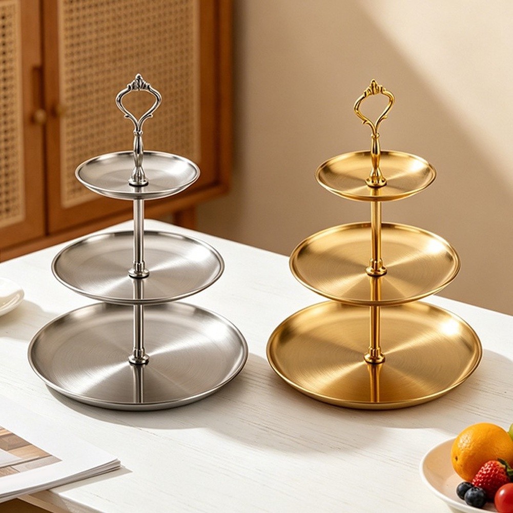 Stainless Steel Cupcake Display Stand 3 Tier Circular 30/23/17cm Diameter - Produktbild 7