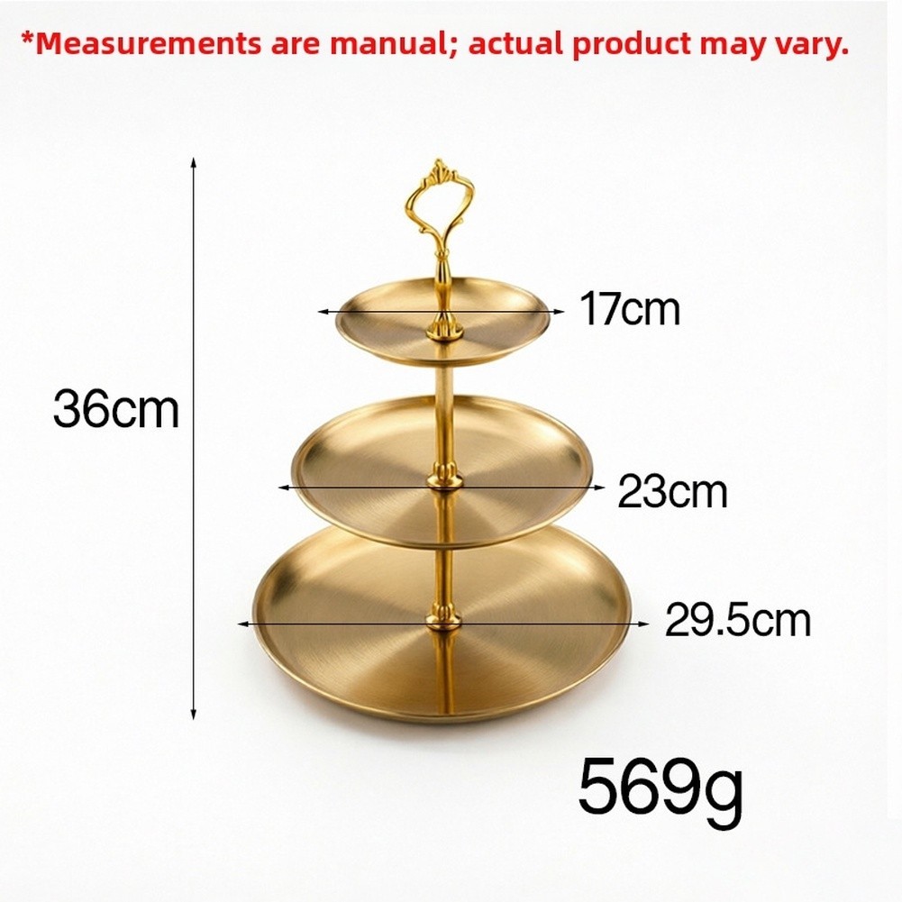 Stainless Steel Cupcake Display Stand 3 Tier Circular 30/23/17cm Diameter