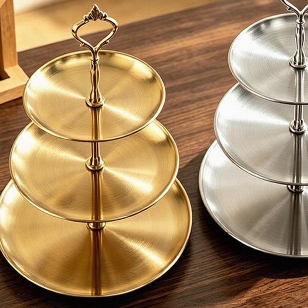 Stainless Steel Cupcake Display Stand 3 Tier Circular 30/23/17cm Diameter - Produktbild 9