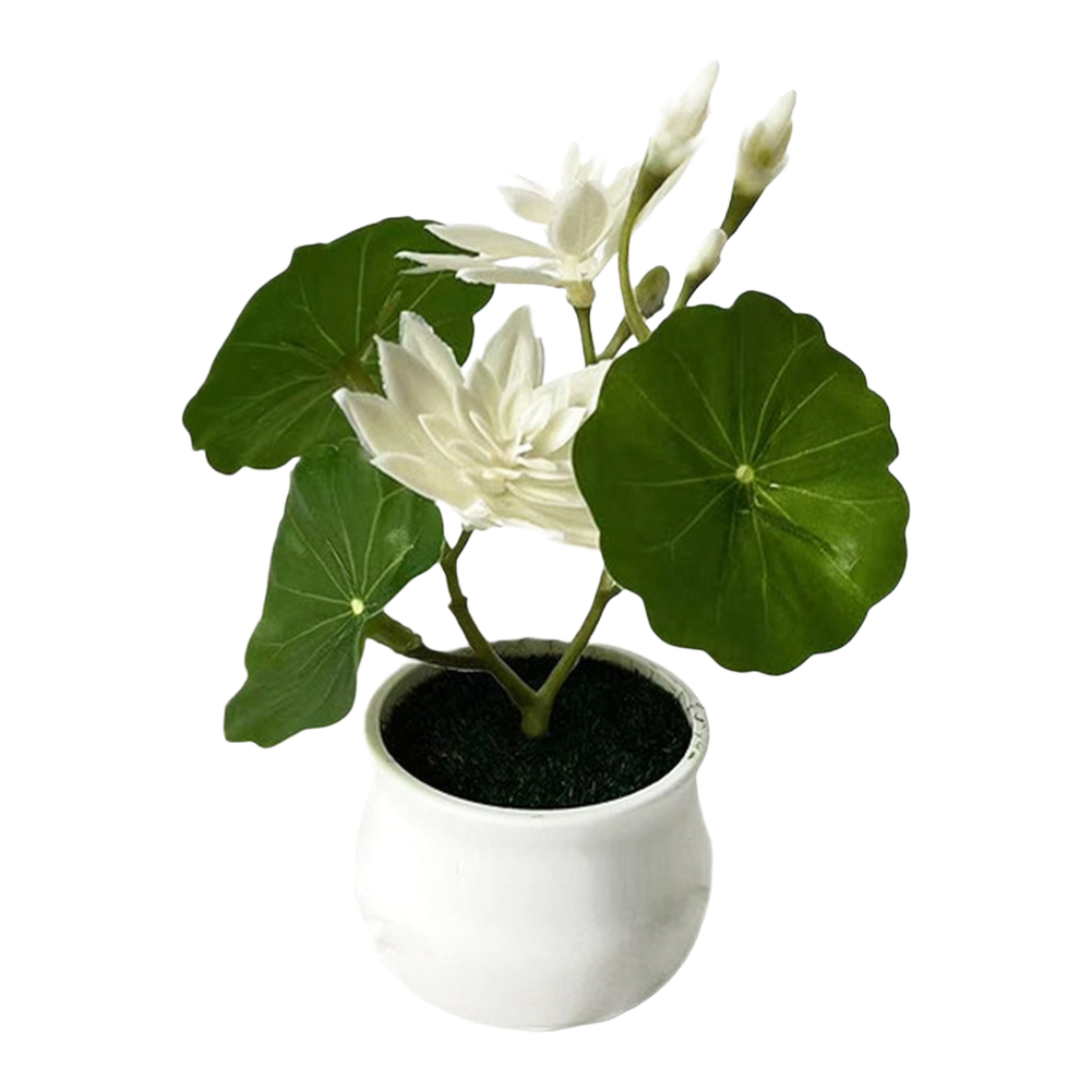 13cm Artificial Potted Lotus Flower for Table Centerpiece Wedding Setup