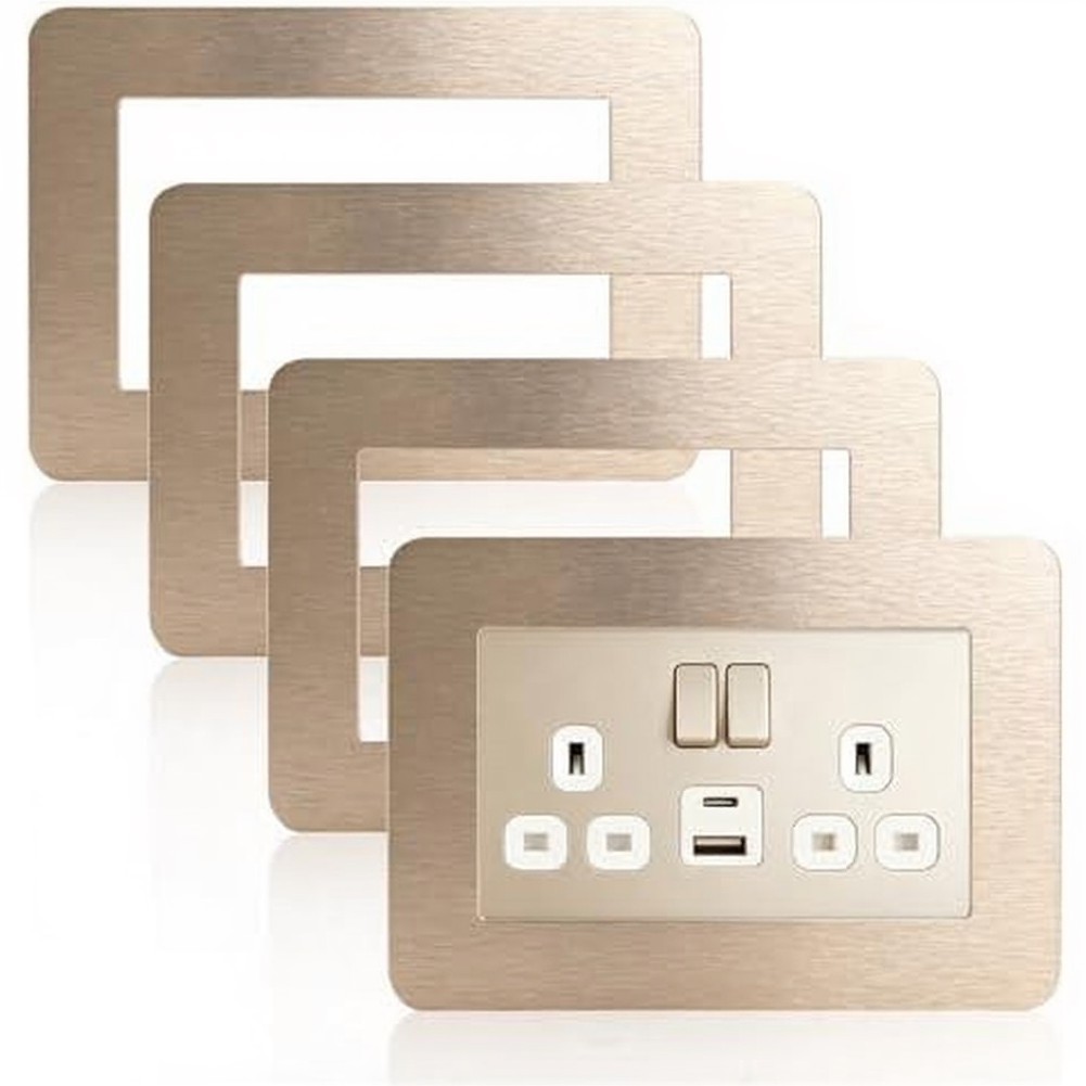 4Pcs Modern Resin Switch Covers with Rounded Corners for Home Office Wall Decor