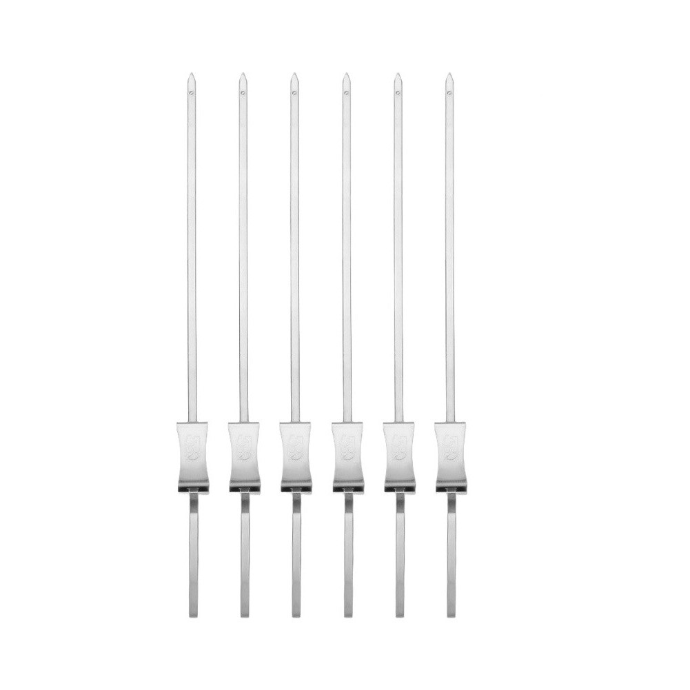 37.5cm Stainless Steel Skewers for Grilling with Patented Pusher Handle