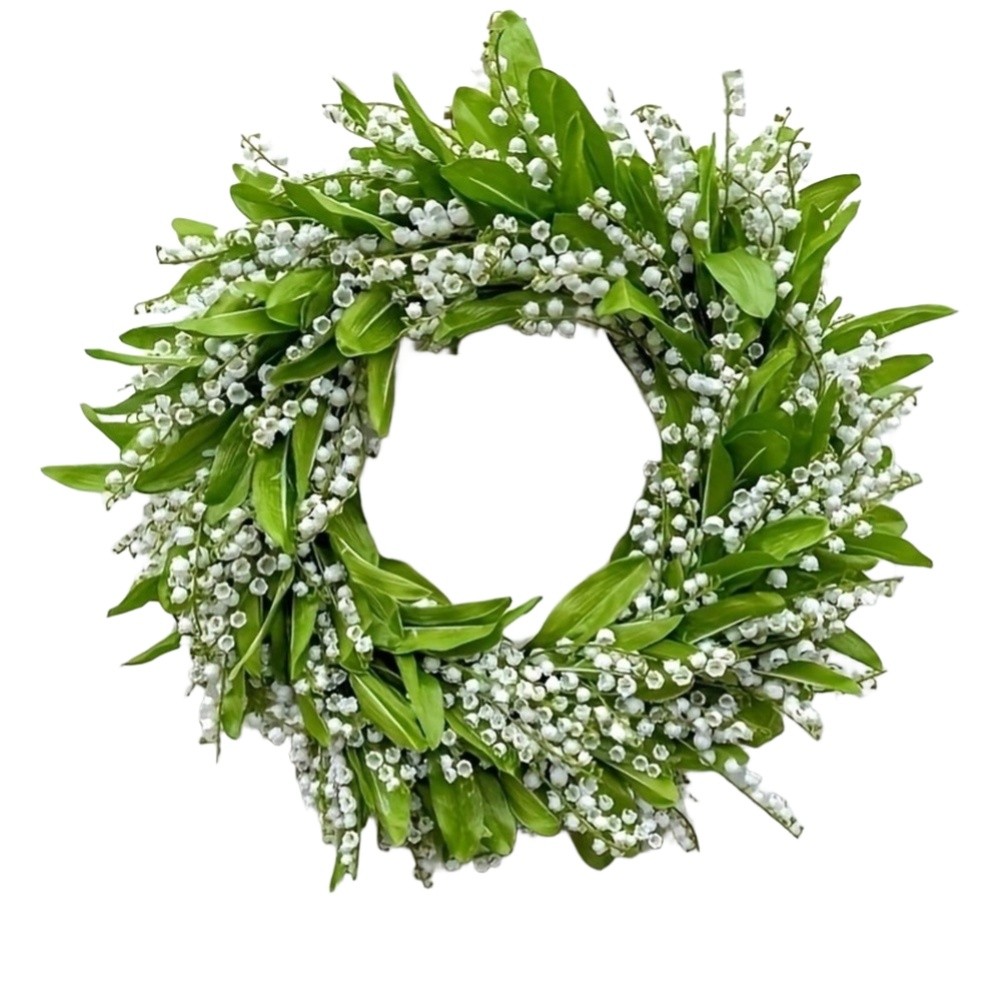 35cm or 40cm Artificial Lily of the Valley Wreath Featuring Berries Decor