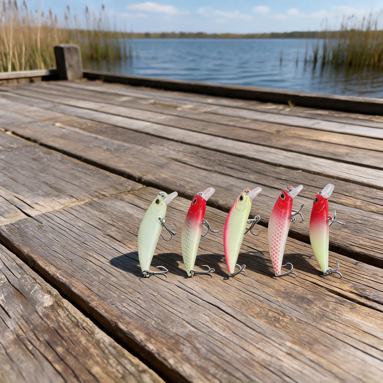 5PCS Glow Minnow Bait Set 5g 65g 8g Long Cast Fishing Lure for Bass Perch