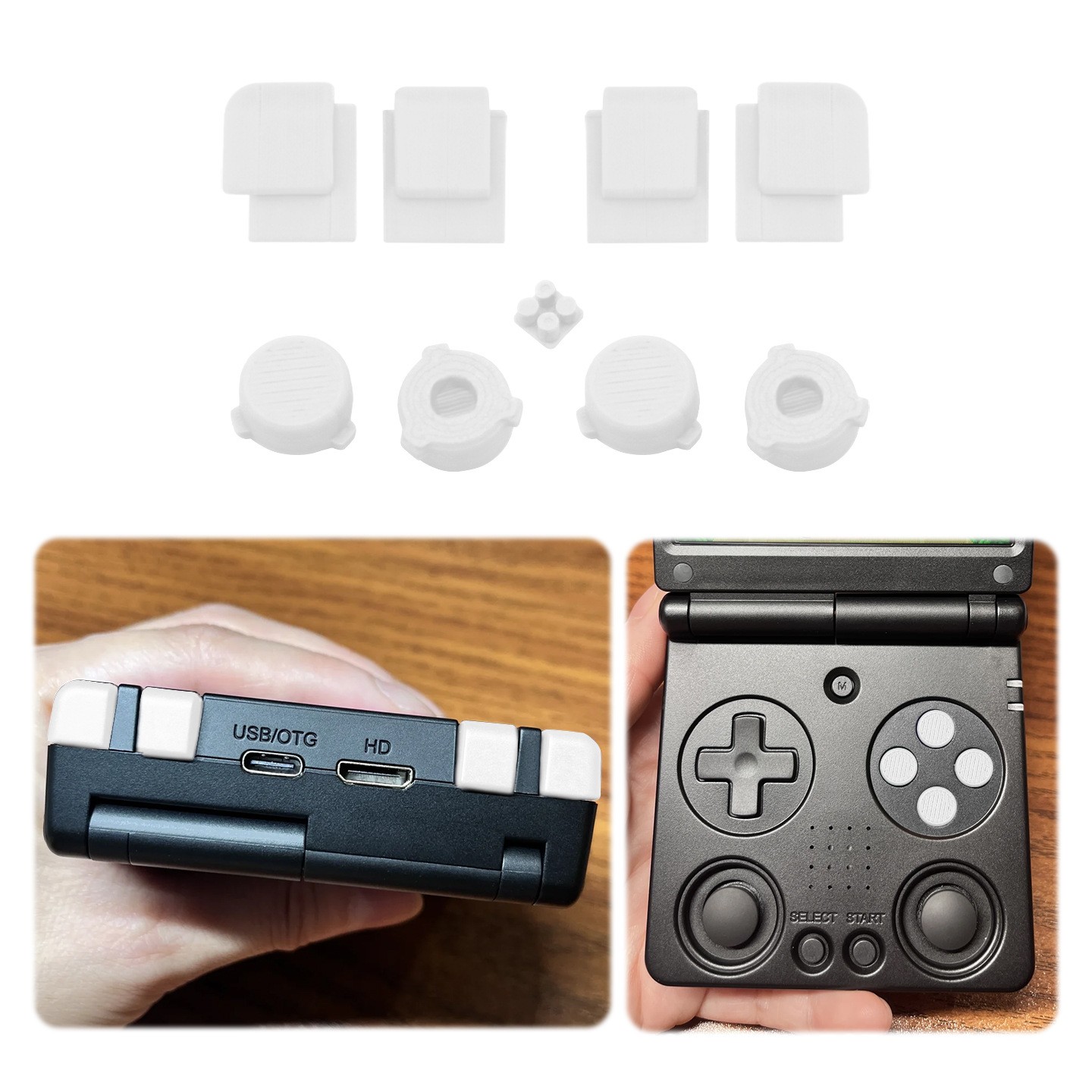 Colorful Flat Trigger ABXY Button Kit for Anbernic RG34XXSP Forpla Construction