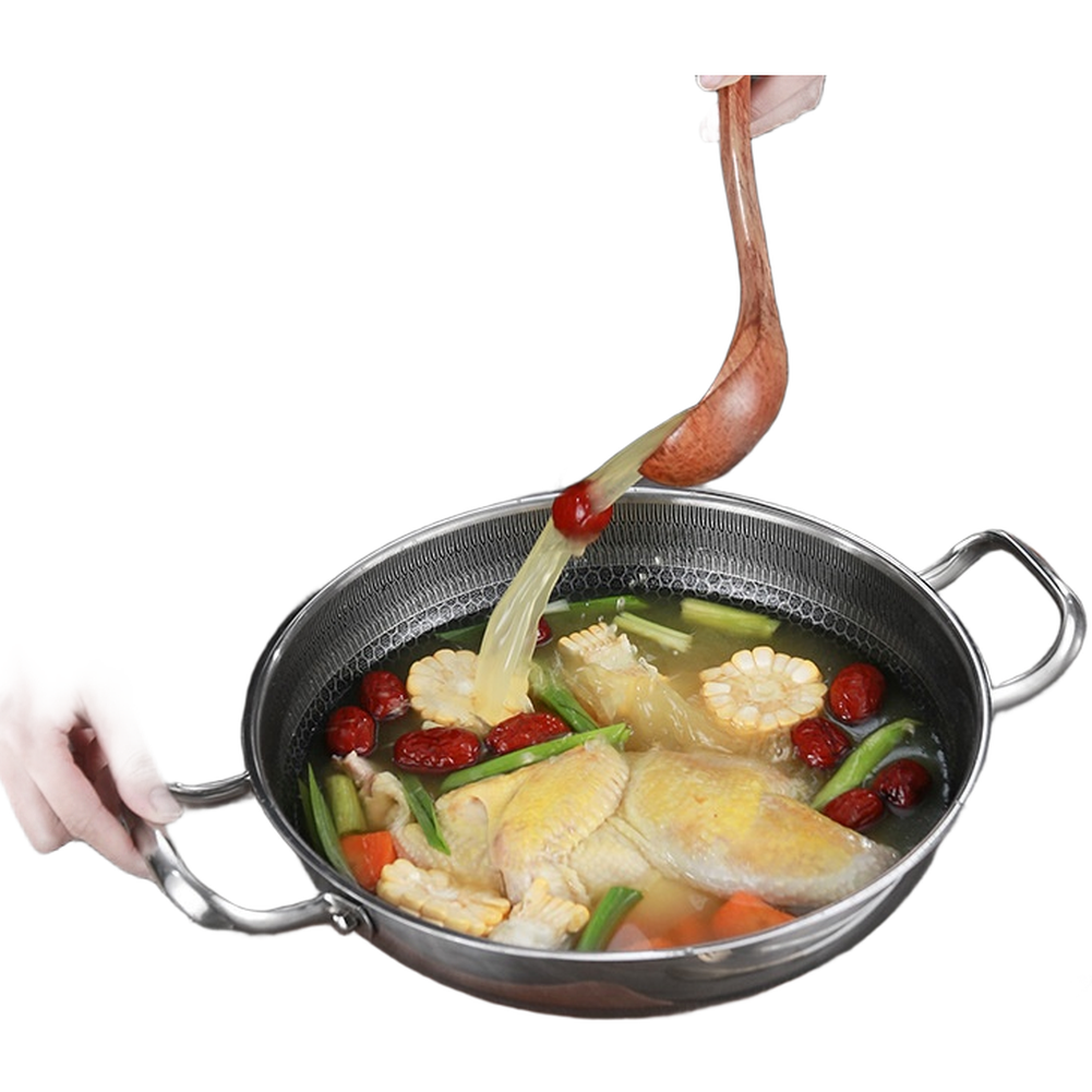 Stainless Steel Wok Nonstick Wok Double Handles Design Rust Resistant Material