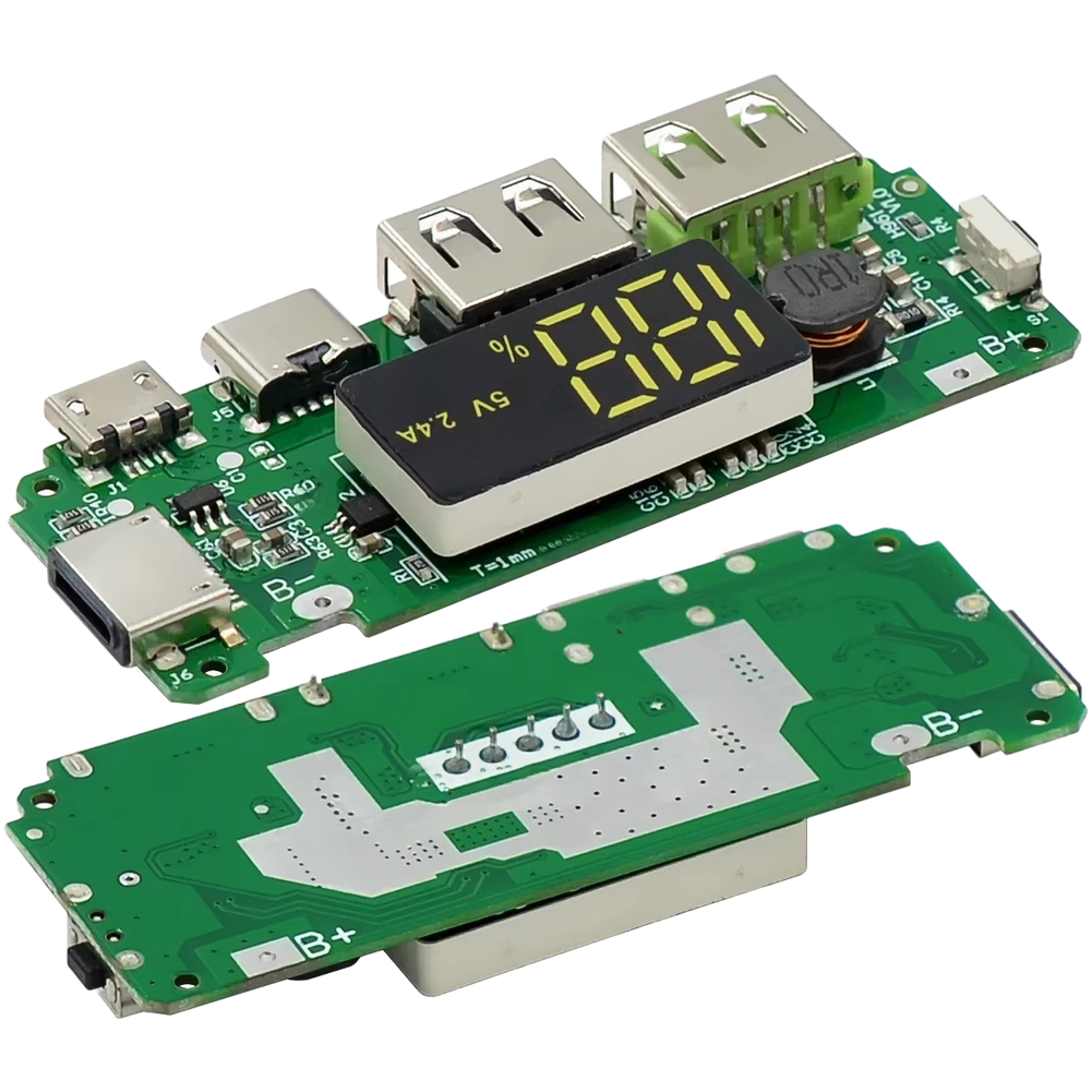 Digital Display Power Bank Module Dual USB Output Boost Circuit for 20000mAh