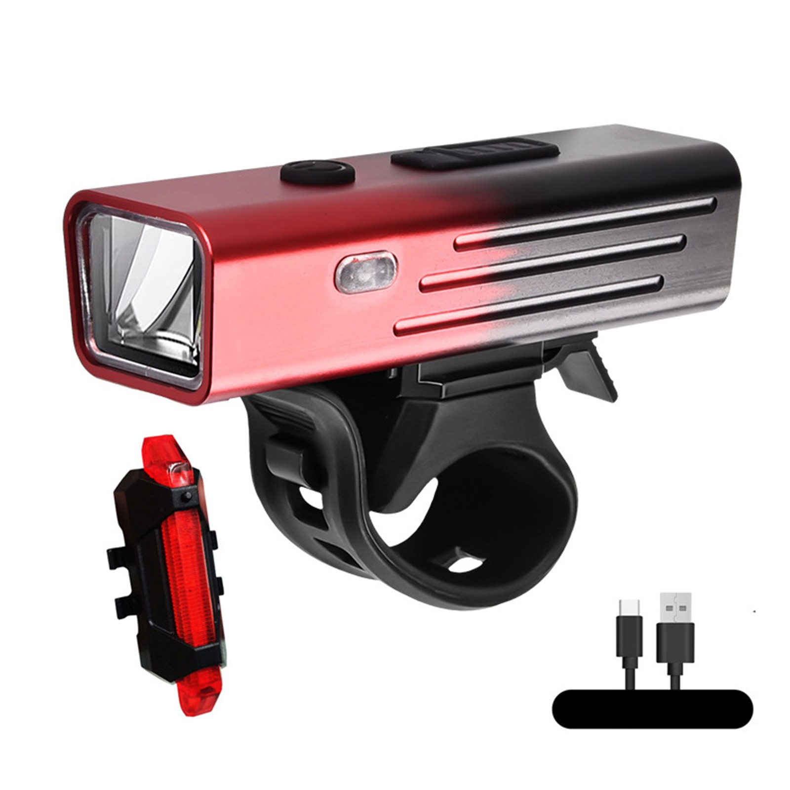Front Bicycle Headlight and Rear Taillight Kit IPX5 Waterproof 360 Rotatable
