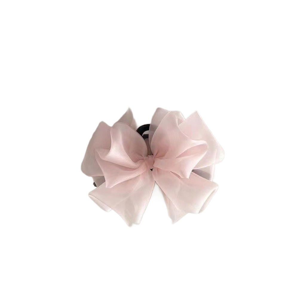 Korean Style Mesh Hair Clip with Bow Detail for Women Bun and Half Up Styles
