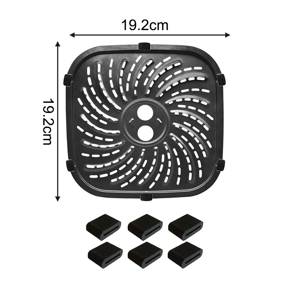 Air Fryer Grill Pan for PowerXL Pro 6 QT 22x22CM Stainless Steel Black