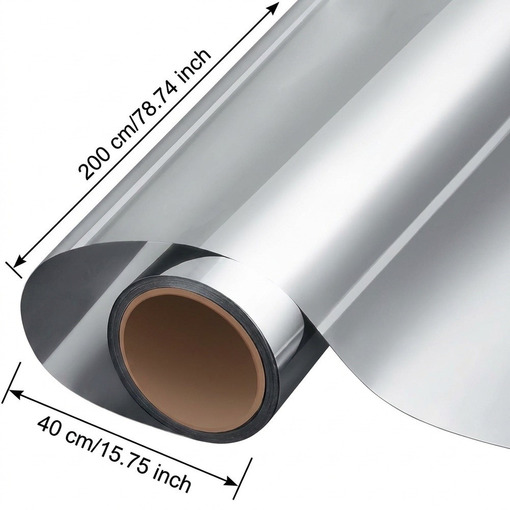 Car Window Tint Film Silver 40x200cm UV Protection Heat Insulation DIY