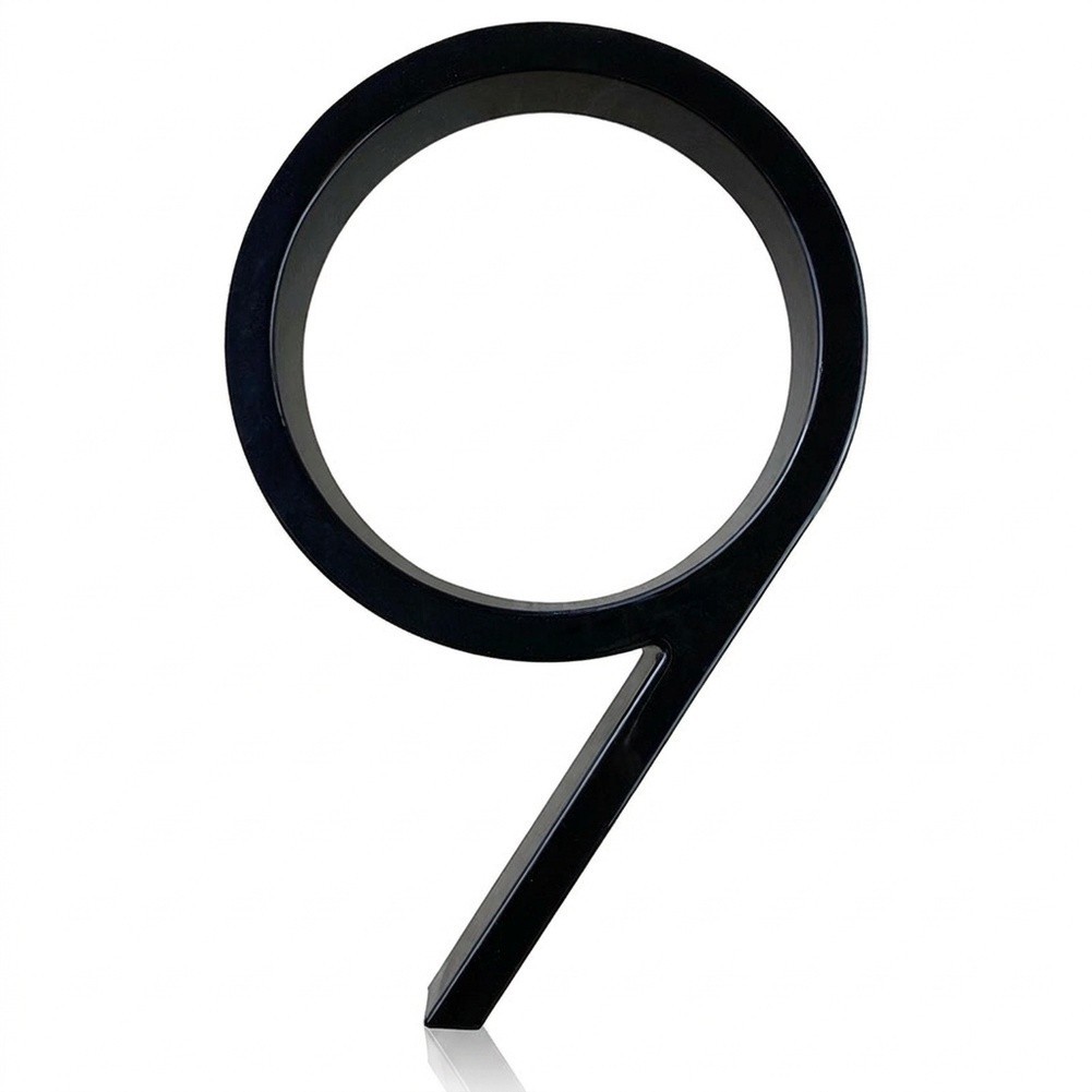 Stainless Steel 5 Inch Black House Numbers 12cm Floating Mount Exterior Sign