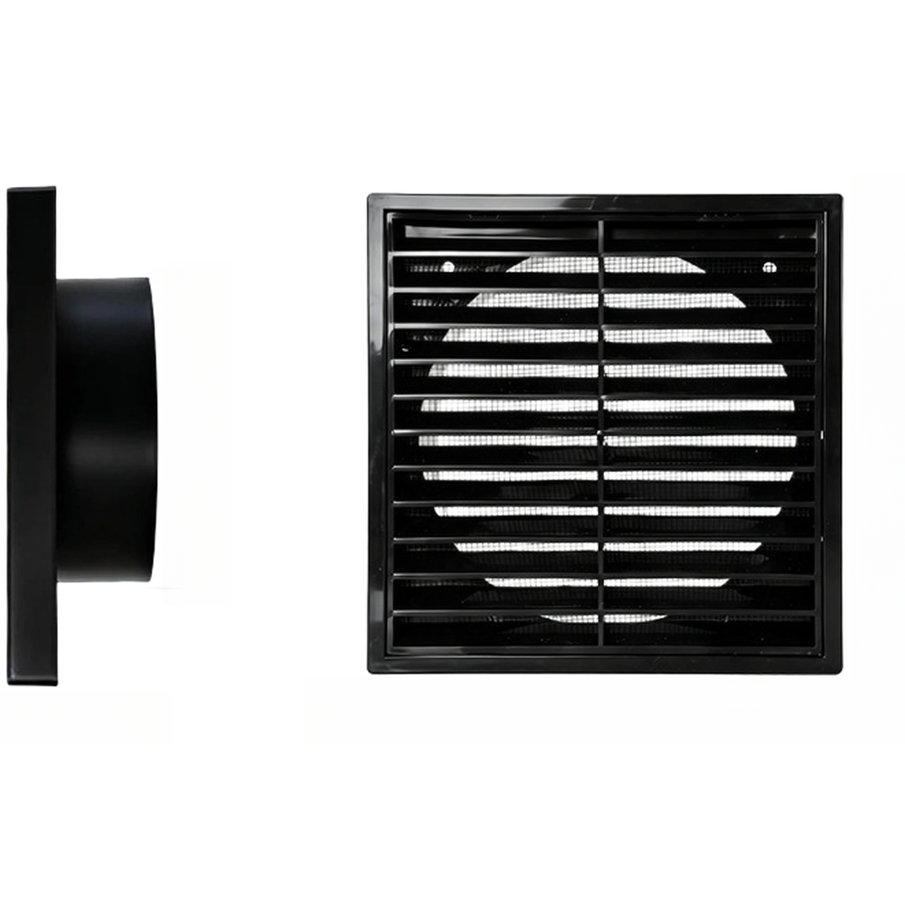 Square Pipe Ventilation Grille Cover Stainless Steel Black 14.5×14.5×5.3cm