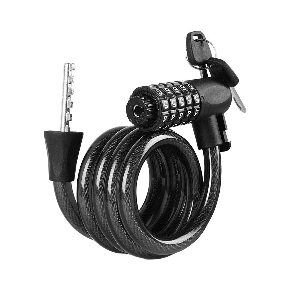 Portable Bike Lock with Zinc Alloy Body and Reinforced Steel Cable 47.24in