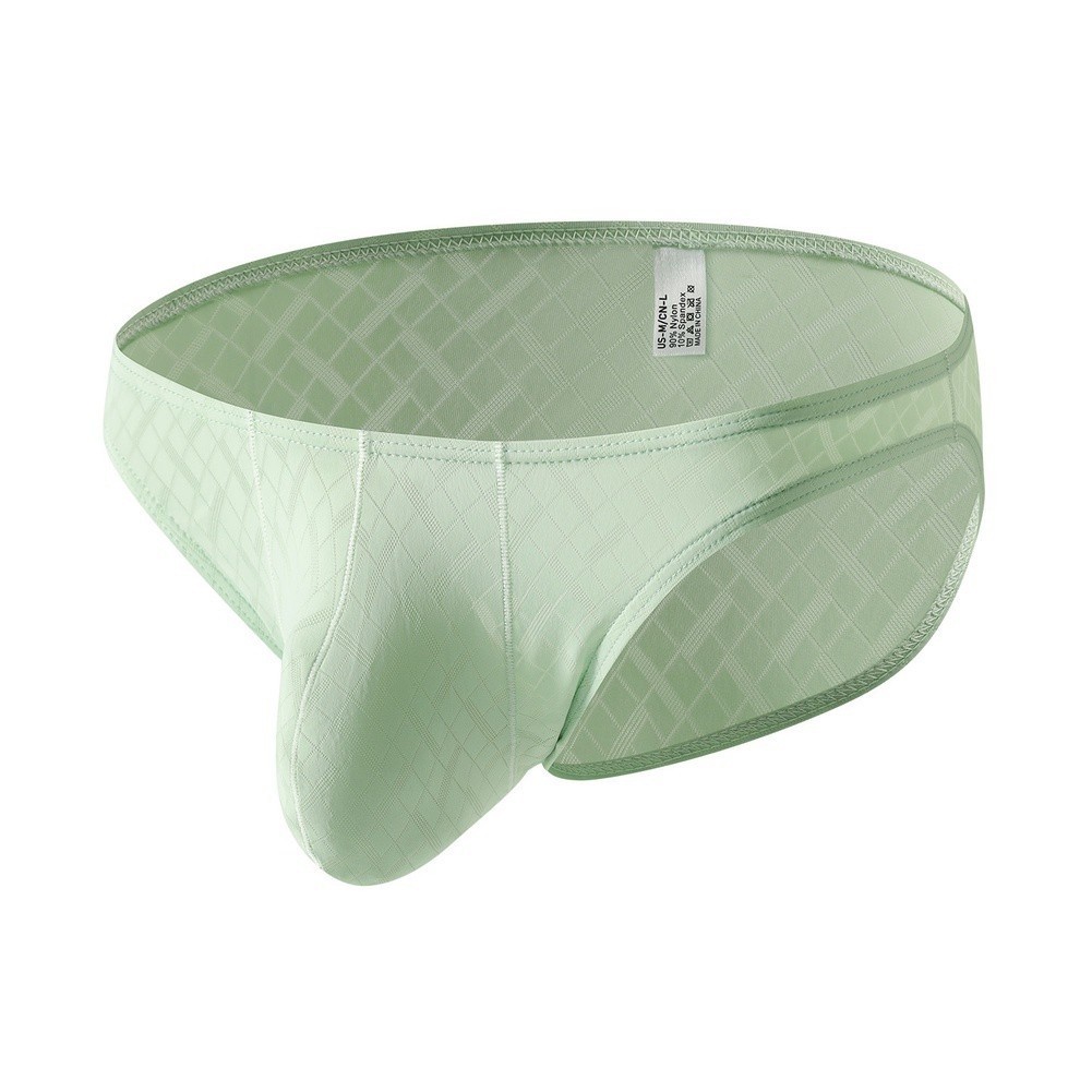 Men’s Ice Silk Briefs 95% Nylon 5% Spandex Solid Color Sports Underwear