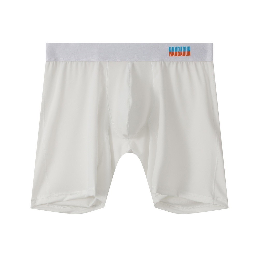 Ice Silk Men’s Trunks with Bulge Pouch Mid Waist and 95% Nylon 5% Spandex