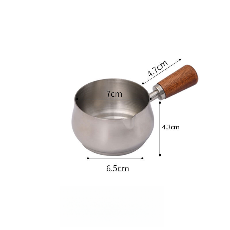 180ml Sauce Gravy Boat in Stainless Steel with Heat Resistant Wooden Handle