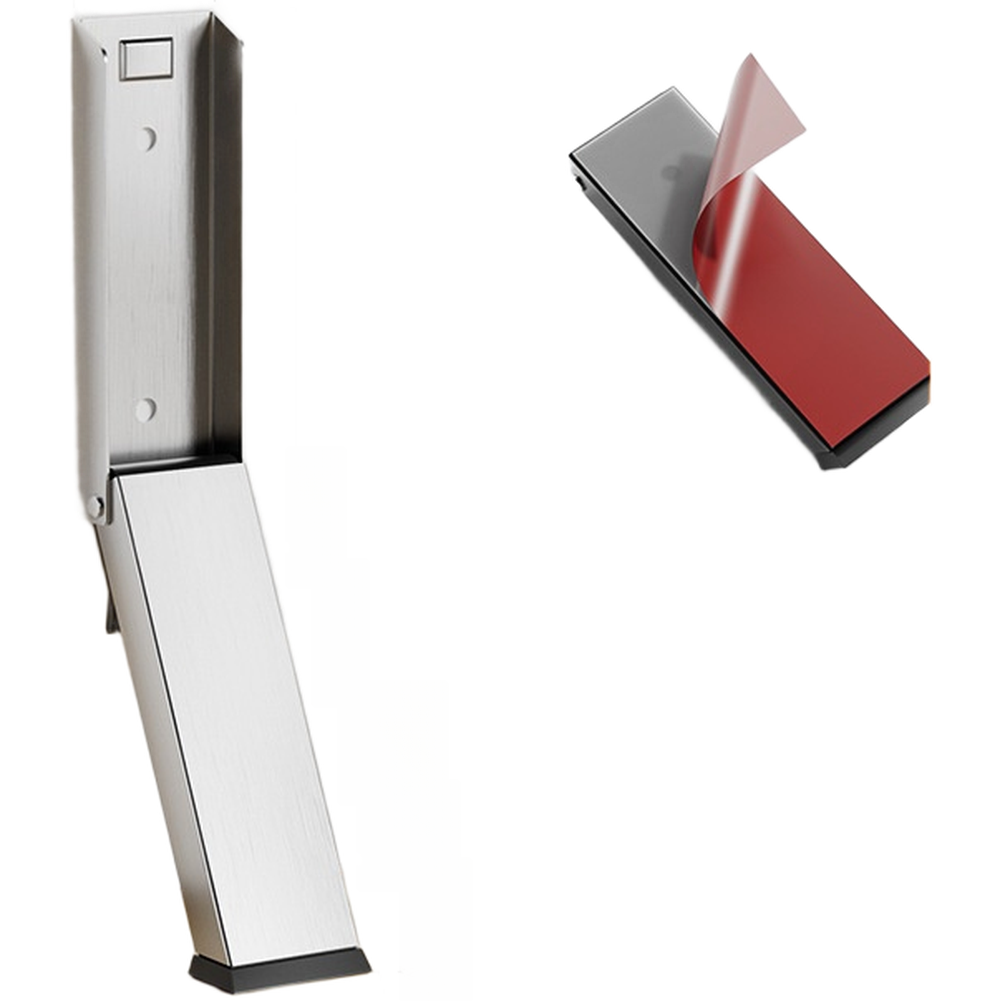 Stainless Steel Folding Door Stopper Non Slip Rubber Base Floor Mounted Design