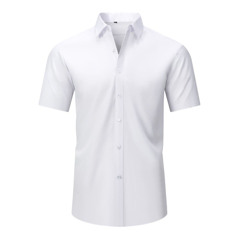 Men Business Shirt Regular Fit Blouse For Office Commuting 10% Spandex Stretch