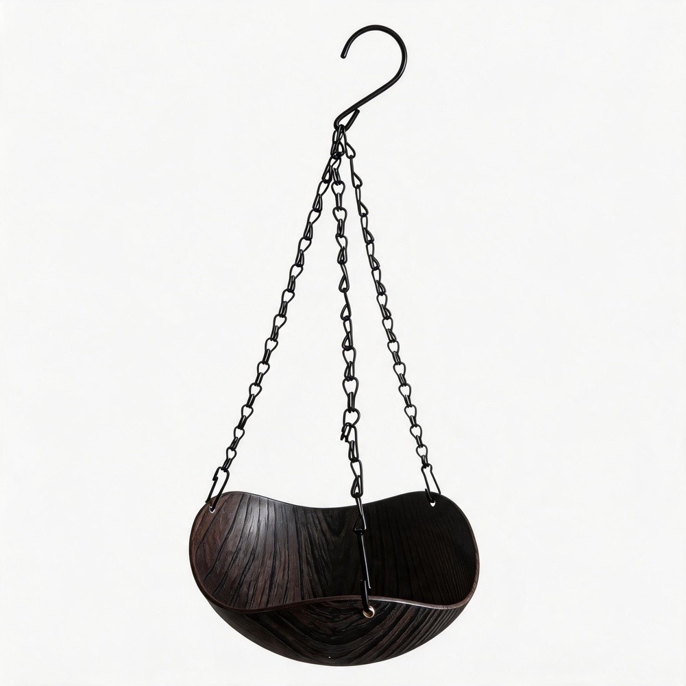 Garden Bird Bath with Solar Fountain and Feeding Area Designed for Hanging Use