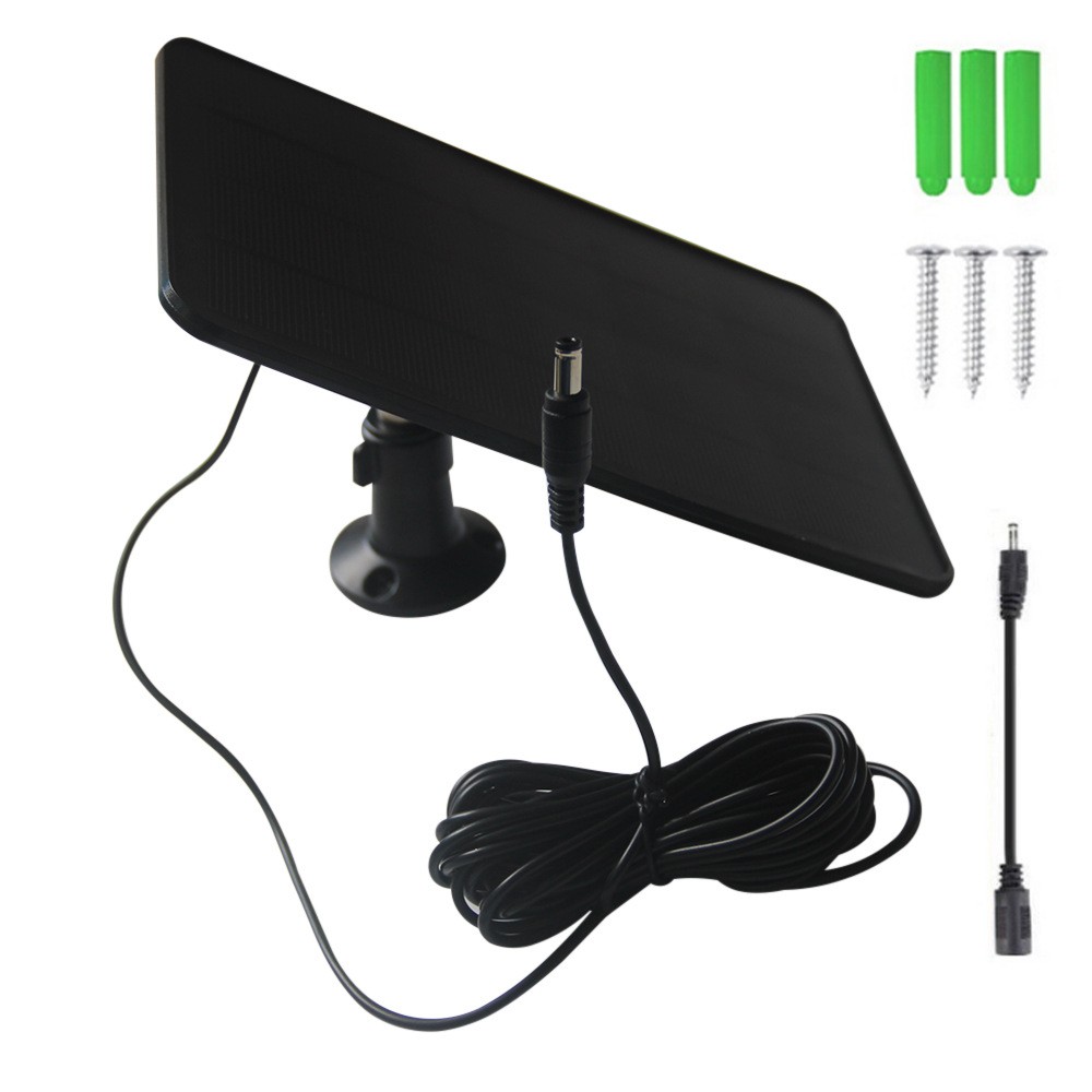 6W Solar Panel with 5m Cable For FOR Ring Doorbell Security Camera DC5521