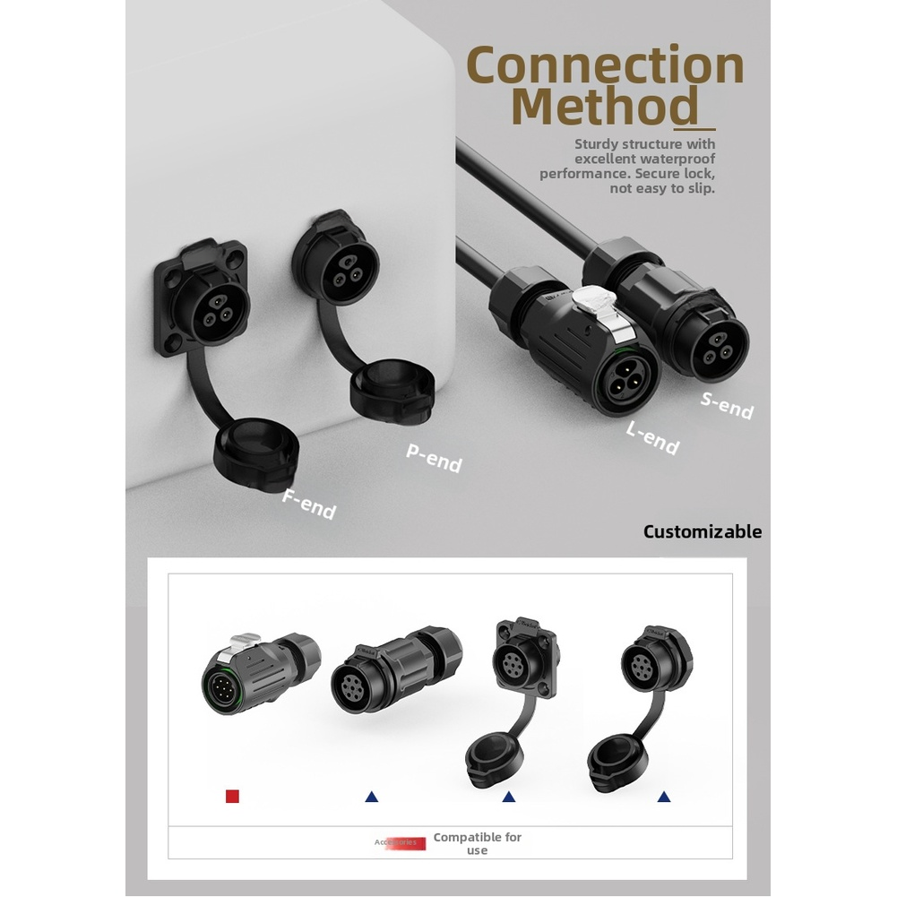 Waterproof IP68 Circular Connector Aviation Design 2 Core to 5 Core Range