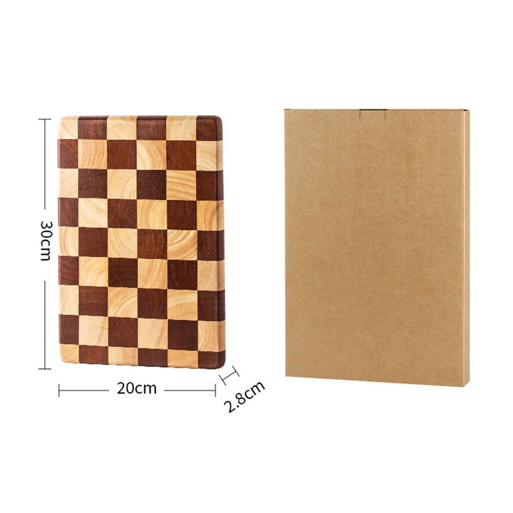 Checkerboard Wooden Cutting Board 30x20x2.8cm for Compact Kitchen Spaces