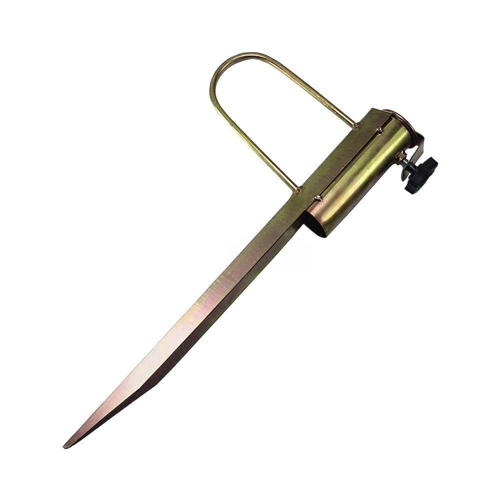 Umbrella Ground Stake Base 42.5x14cm Gold Metal for Beach Patio Camping