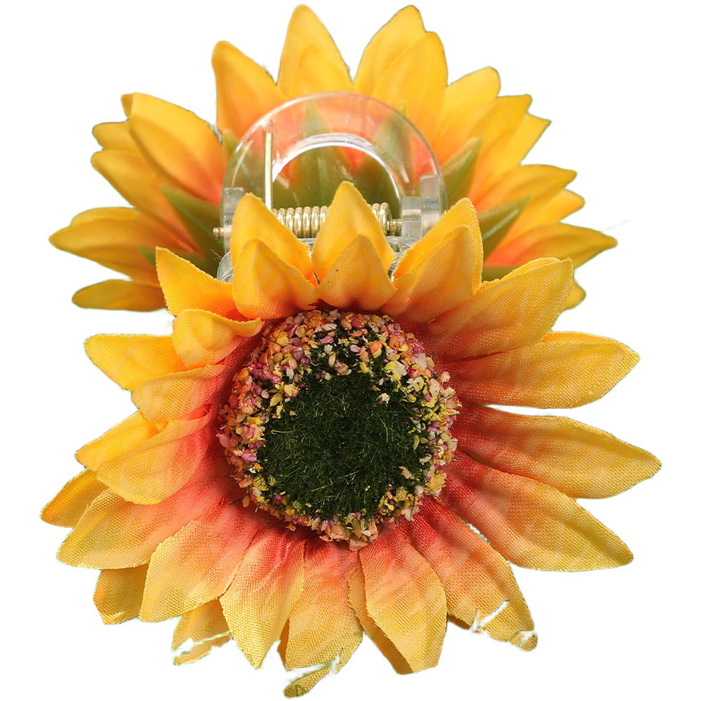 Summer Sunflower Hair Claw Clip for Women Plastic Resin Half Updo Hairpin