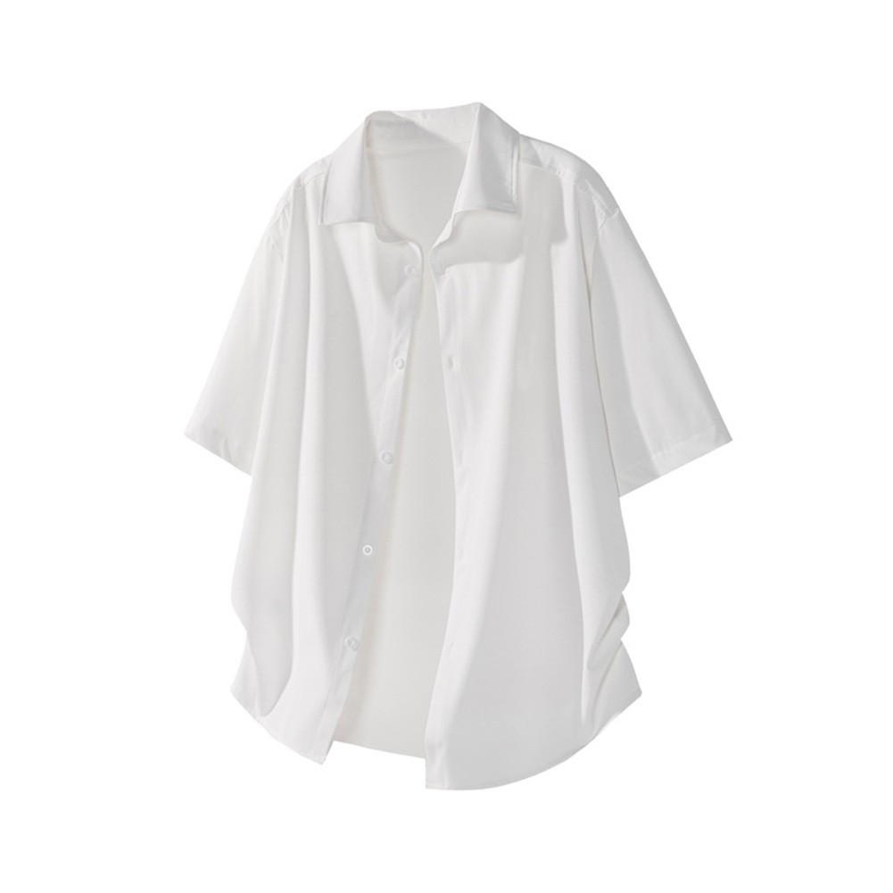 For Spring Summer Autumn Men Ice Silk Shirt Moderate Elasticity Fabric