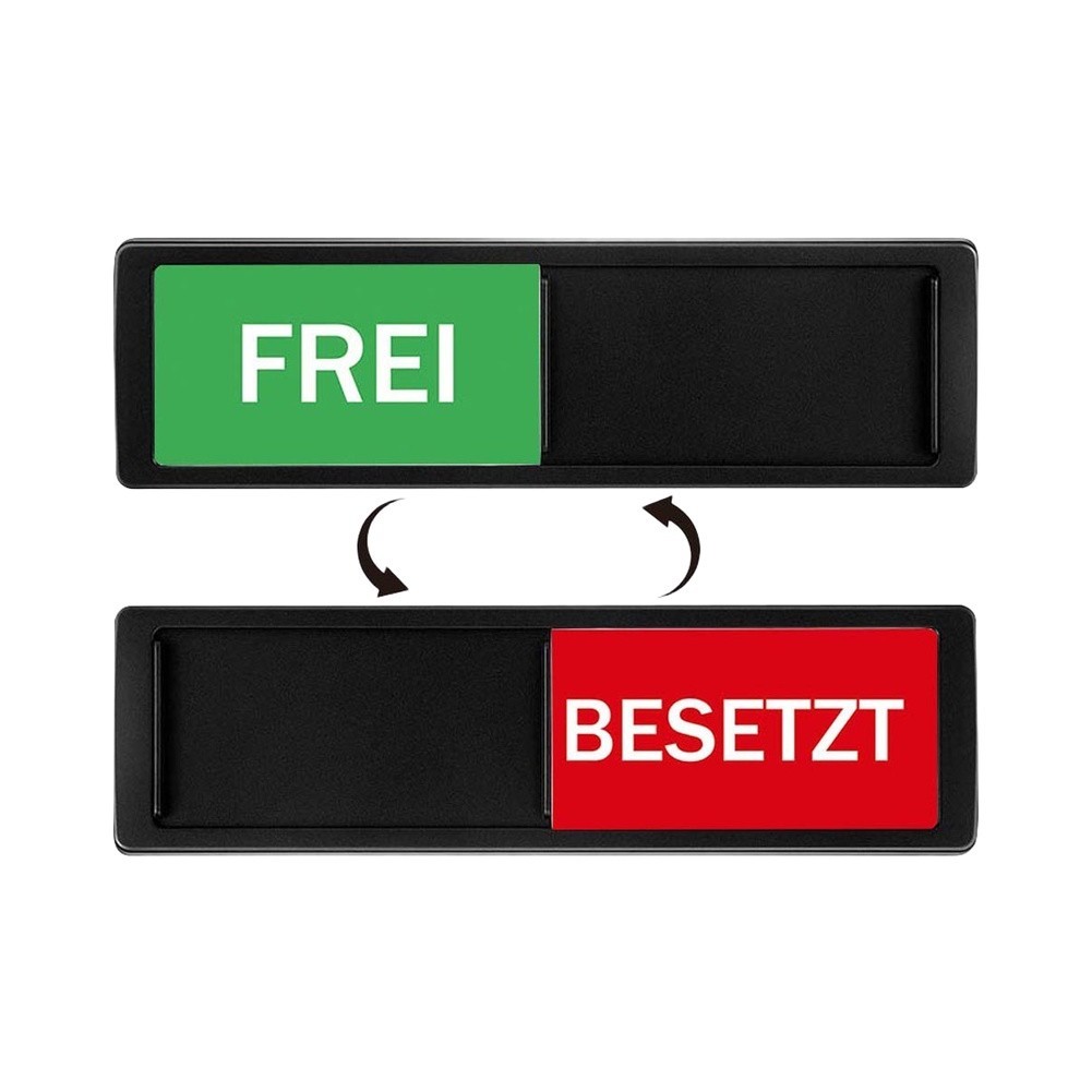 Slidable Magnetic Privacy Sign FREI BESETZT for Metal Desk Door Wall Mount