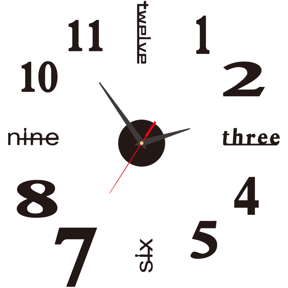 Minimalist Frameless Wall Clock Suitable for Living Room Kitchen Office