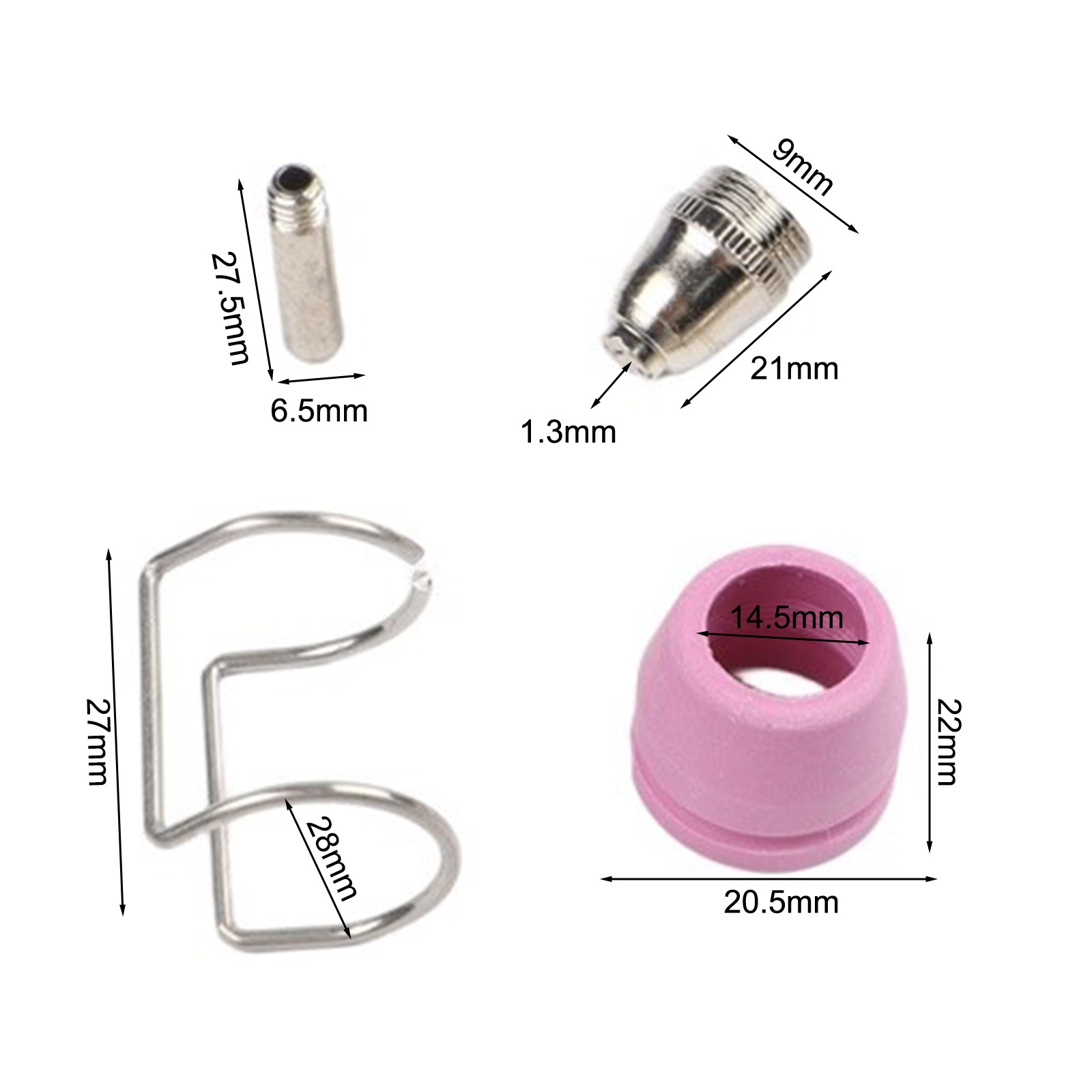 Consumable Set Flow Guide Rings Grooved Shield Cups Multiple Piece Options