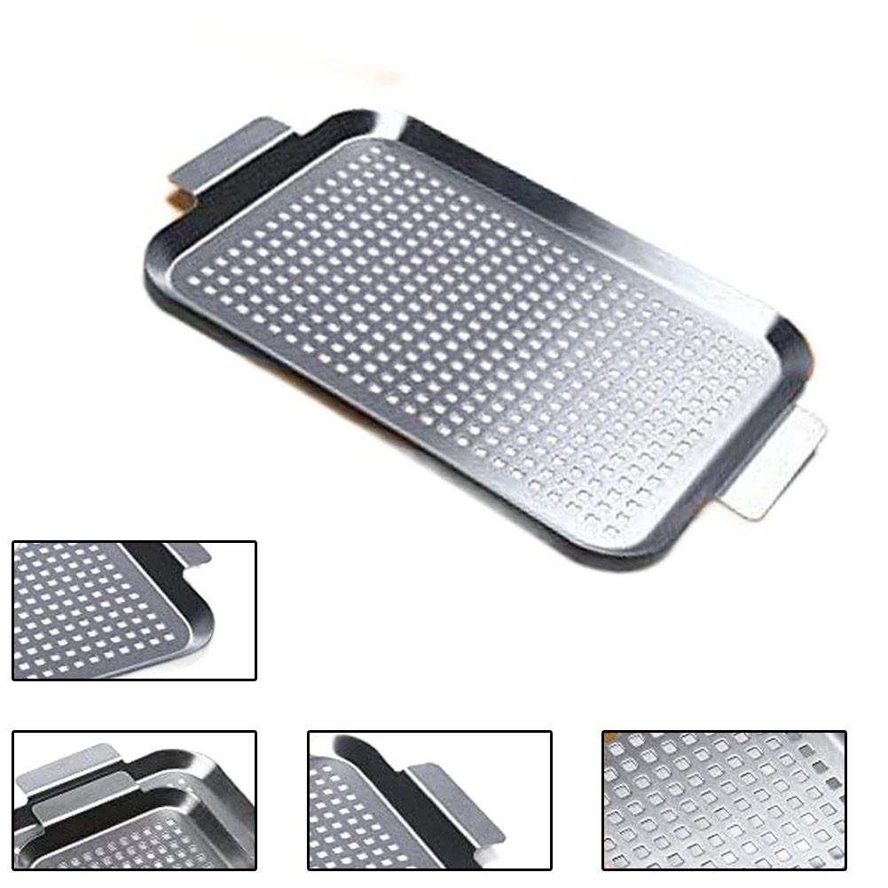 Stainless Steel BBQ Grill Basket with Holes for Meat Fish and Vegetables