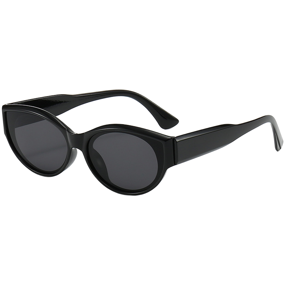 Retro Hip Hop Sonnenbrille oval Katzenauge UV400 Gläser leicht bequeme Passform