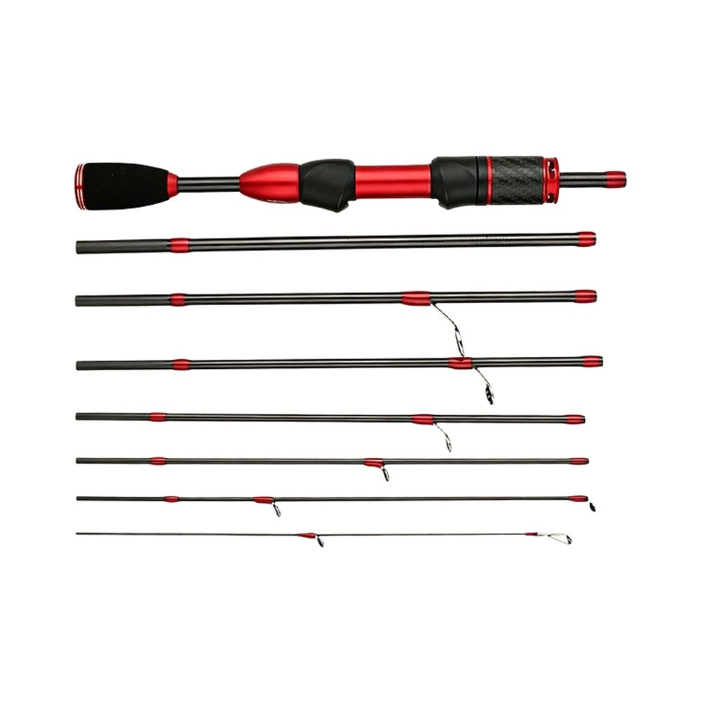 8-Piece Carbon Fishing Rod 1.68/1.8m Ultralight Travel Rod 27cm Folded 2-8g