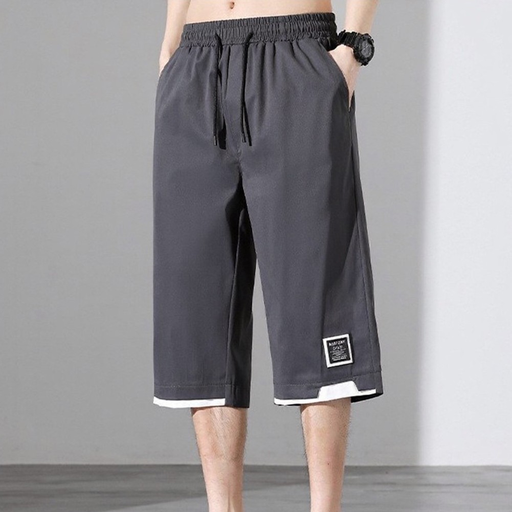 Loose-Fit Straight-Leg Seven-Foot Shorts Polyester Fabric for Men Summer Outfit