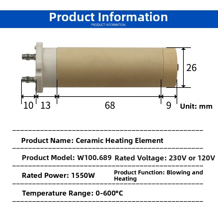 Heating Element 1550W 1600W for Hot Air Plastic Welding Torch Easy Install - Produktbild 2