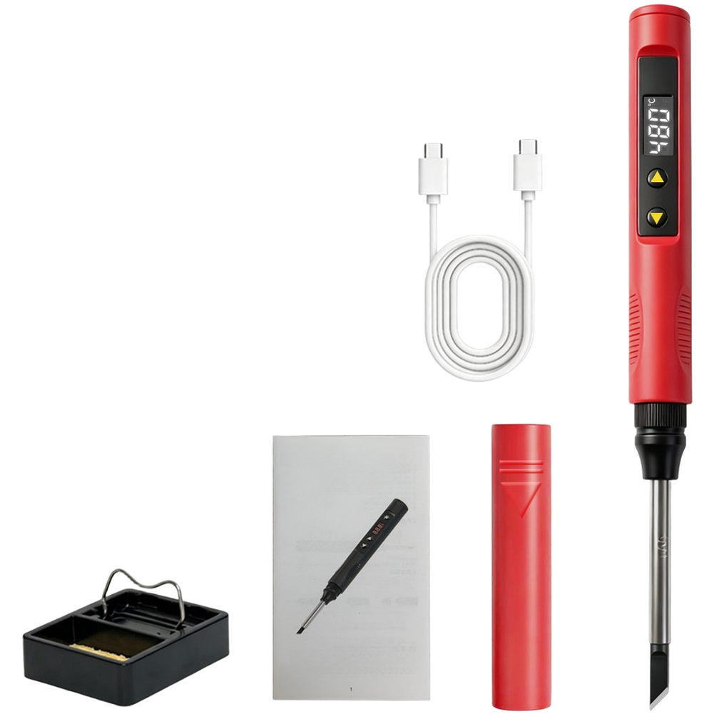 USB Soldering Iron 65W Portable Lightweight 3 Interchangeable Tips 9-20V Input