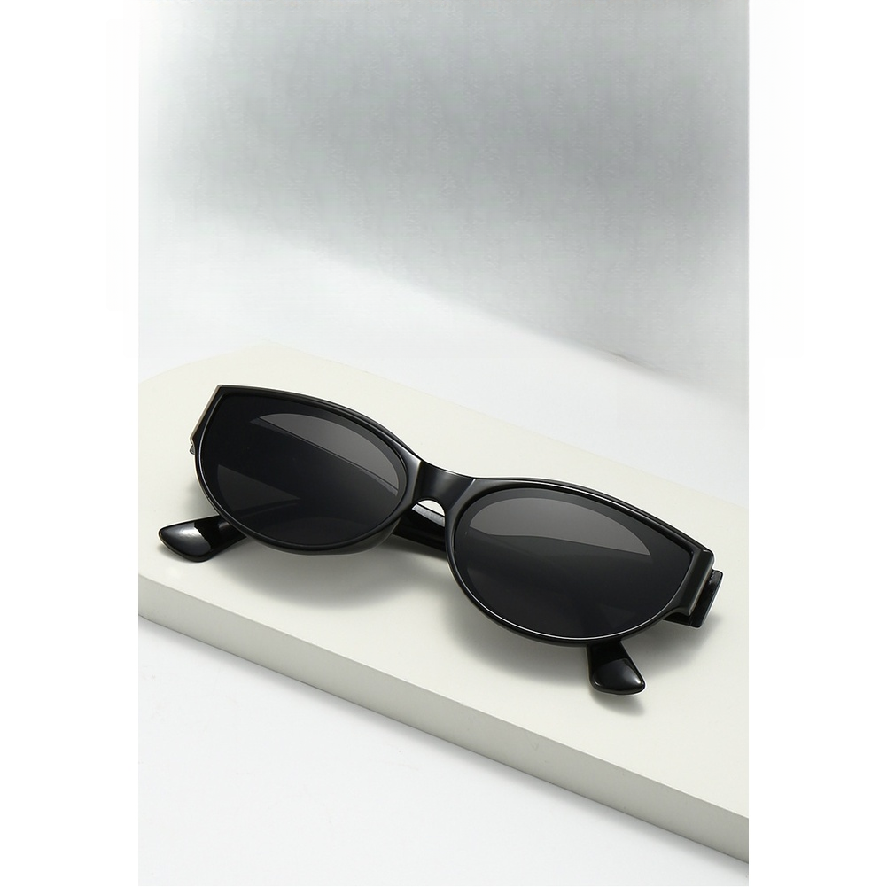 Retro Hip Hop Sonnenbrille oval Katzenauge UV400 Gläser leicht bequeme Passform