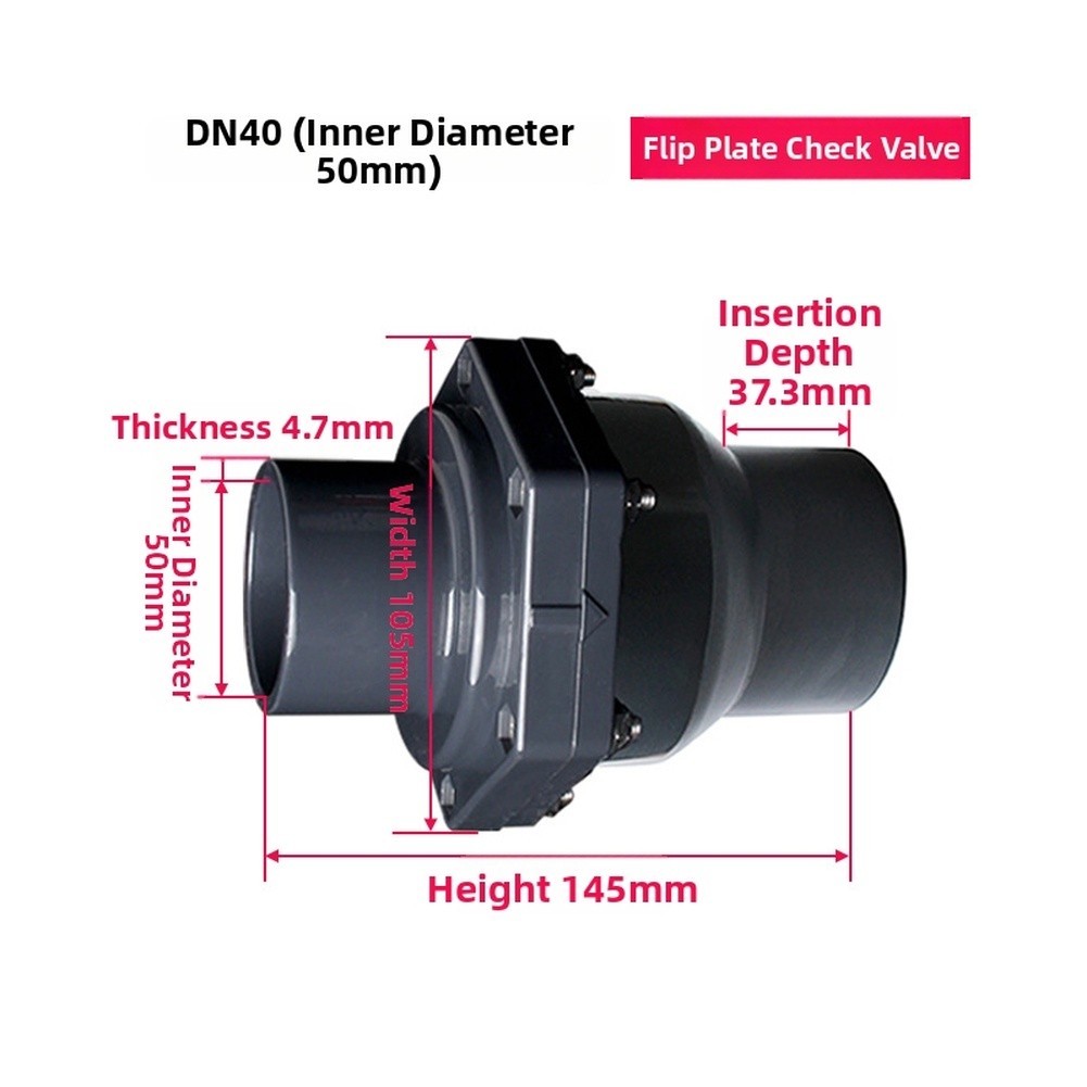 PVC-U Backflow Preventer Valve for Horizontal or Vertical Install DN40