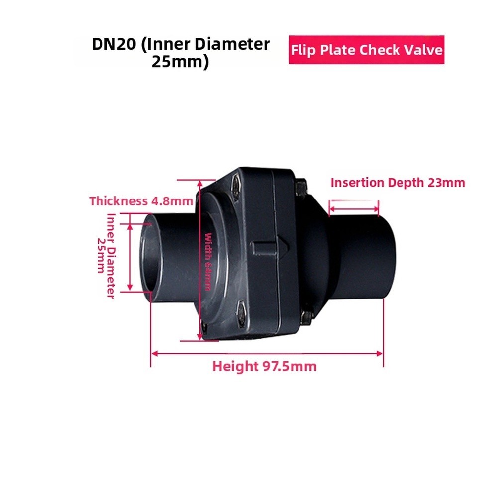 Black PVC U Check Valve for Horizontal or Vertical Installation in Drainage