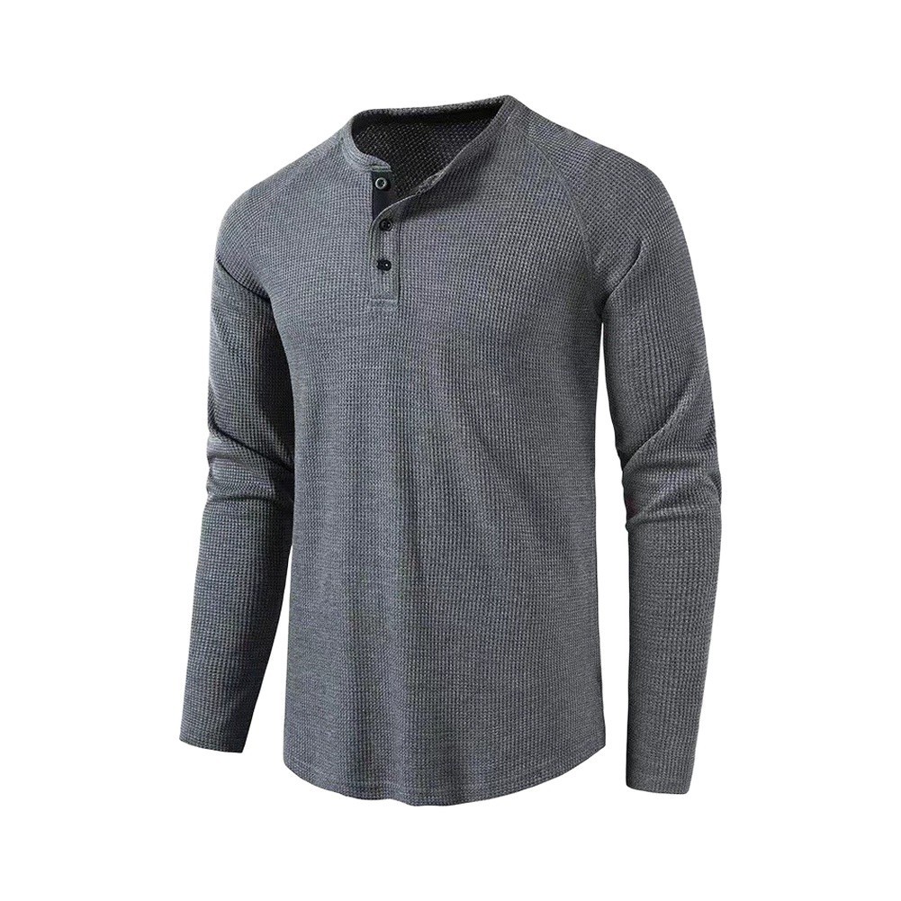 Men&rsquo;s Long Sleeve Undershirt T Shirt for Henry Collar Casual Wear Spring Summer