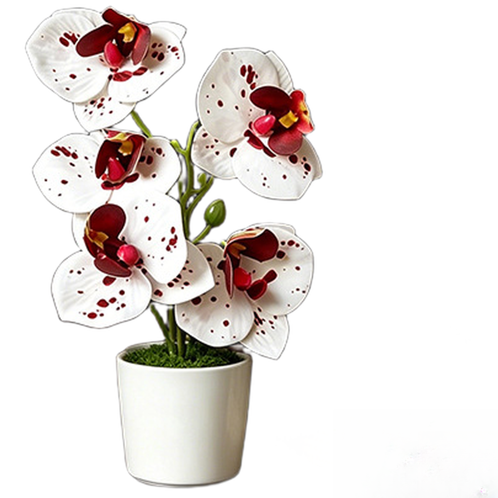 Artificial Orchid Flowers 5 Pcs 21cm Tall for Living Room Bedroom Office Decor