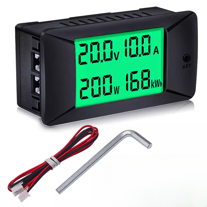 DC Digital Panel Meter 0-300V 0-300A with HTN LCD for Power and Energy Tracking