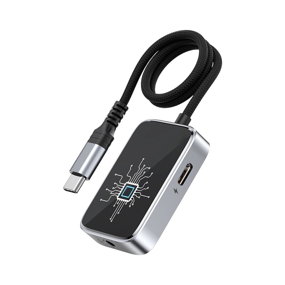 Type-C Audio Adapter with 3.5mm Output and 60W PD Input for Dual Function Use