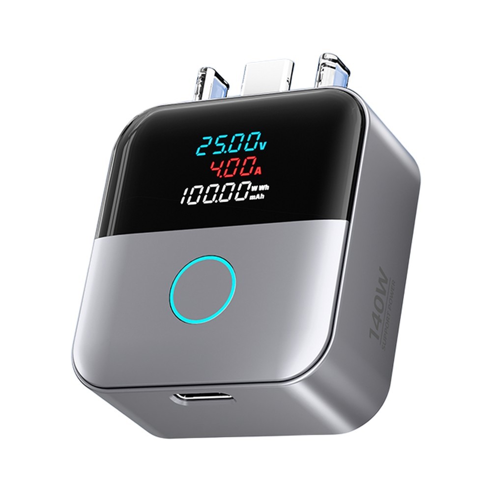 USB C Auto Stop Charging Adapter 140W Real-time Current Voltage Power Display