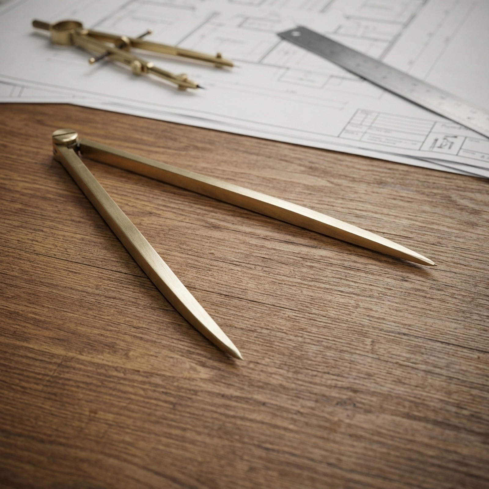 168mm Brass Chart Divider Tool Straight Rust Resistant for For construction
