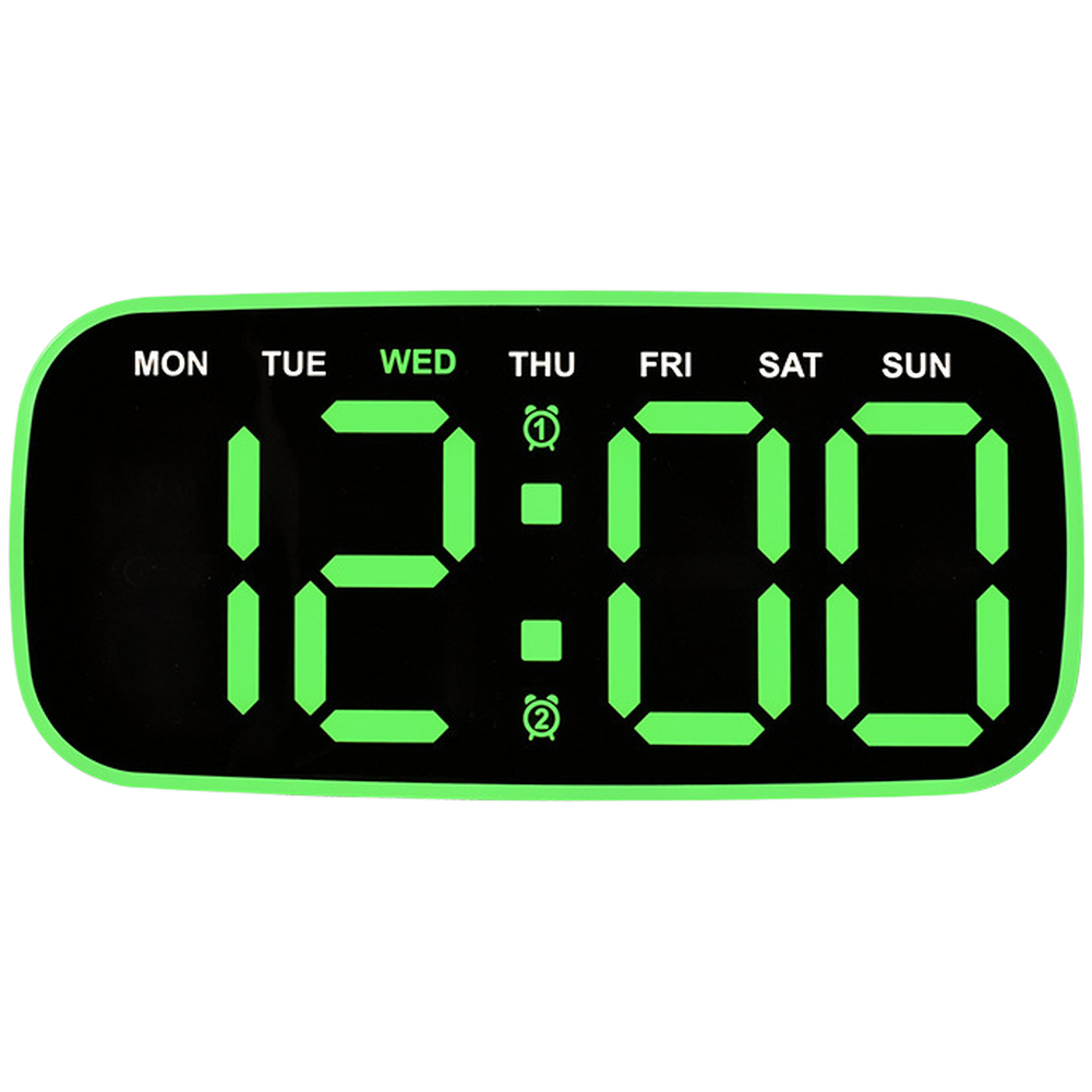 Wood LED Digital Clock with Calendar Date Display and 3-Level Brightness